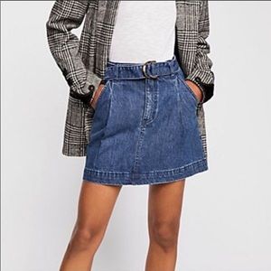 Free People denim a-line skirt